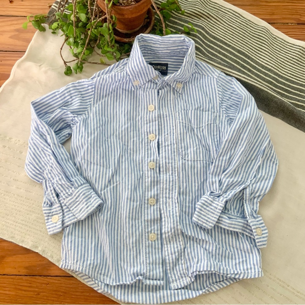 OshKosh B’Gosh Chambray Pin Striped Button Down Shirt